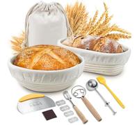 Panier de fermentation pour pain - Rotin naturel - kit levain rond(23cm) & ovale(25cm) - Panier de fermentation pour la boulangerie