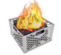 Panier de Feu - Porte-Charbon en Acier Inoxydable, Boîte de Fumeur Lourd | Accessoires de Poêle Résistant à la Rouille Maison, Camping en Plein Air avec Poignée pour Chauffage Randonnée Cuisiner