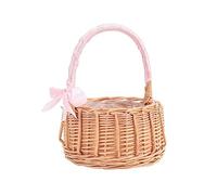 Panier de Fille de Fleur en Osier Avec Poignée - Boho Rustique Rotin pour Mariages - Noeud Décoratif