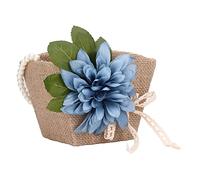 Panier De Fille De Fleur Panier De Fleurs En Lin Vintage Avec Poignée En Perles Convient Petit panier de mariage Pour les Mariages Et les événements(Number 1)