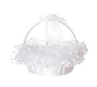 ＡＷＨＡＯ Panier de Fille pour Mariage, 22 Cm X 22 Cm Paniers de Fleurs Nœud Papillon de Mariage sur Le Thème, Blanche