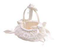 Panier de filles avec poignée, panier de fleurs de mariage pour filles, paniers de fleurs à nœud papillon pour cérémonie de mariage, décorations de maison avec poignée