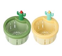 Panier de Filtre de crépine d'évier Cactus 2 pièces, Anti-colmatage décharge Automatique avec la poignée Levage