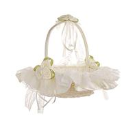 Panier de Fleur Mariage, Paniers à Fleurs Romantiques en Satin avec Nœud Papillon Blanc Panier de Fleur Mariage Enfant Pétales Paniers de Fleurs pour Mariage Fête Cérémonie