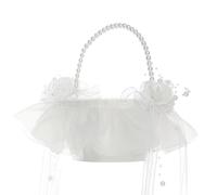 Panier de Fleur Panier Mariage Blanc, Panier de Fille de Fleur Panier de Fleurs de Mariage Romantique Panier de Pétales de Mariée avec Dentelle pour Mariage Cérémonie Fête Décoration