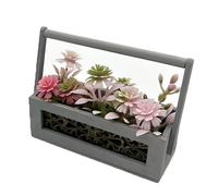 Panier de fleurs de jardin, maison de poupées, accessoires de jeu de simulation, scène de vie, jeu de rôle, collection de loisirs, jardin, plante miniature artificielle