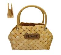 Panier de fleurs de mariage, panier de fleurs - Panier naturel Boho Flower Girl tissé avec poignée - Paniers de fleurs de mariée tissés à la main, décoration intérieure élégante, panier de bonbons déc
