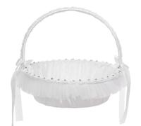 Panier de Fleurs de Mariage Pastoralist, Blanc, Dentelle, 35x30 cm, 362g