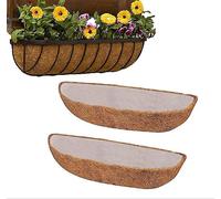 Panier De Fleurs En Coco Marron Pour Jardinage, Panier De Fleurs En Noyau De Noix De Coco, Pot De Plantation Endobiliaire Non Tissé, 24 Pouces, 2 Pièces