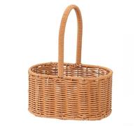 Panier de fleurs en plastique tressé marron rustique pour centre de table