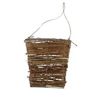 Panier de fleurs mural en rotin et fil de fer fait à la main pour petits arrangements floraux et rangement pratique dans différents espaces de la maison