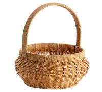 Panier de fleurs tissé | Organiseur de rangement tissé alimentaire avec poignées | Panier rond en imitation rotin décoratif pour , légumes, cuisine, garde-manger, pique-nique, fruits, collations