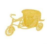 Panier de fleurs tressé pour le rangement et la décoration, design élégant imitation rotin pour accessoires de maison et de vélo (jaune)