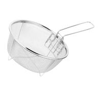 Panier de Frites Rond en Acier Inoxydable avec Poignée Ergonomique | Filtre de Cuisson Polyvalent, Levage Sûr et Anti-brûlure, pour Poulet Frit, Frites, Usage Hot Pot