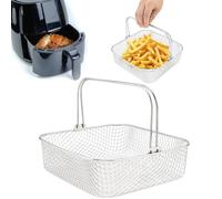 Panier de friteuse à air - Panier de rechange en maille avec poignée - Panier vapeur carré en acier inoxydable pour friteuse à air instantané Vortex de 6 QT, pour Instant Vortex Plus, Phillips XXL
