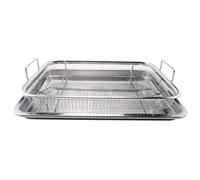 Panier de Friteuse à Air pour Four, Bac à LéGumes et PoêLe en Acier Inoxydable, Friture à Air de Luxe dans Votre Four, Ensemble de 2