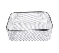 Panier de friteuse carrée en acier inoxydable pour modèles de 5,8 l et 6 QT, passe au lave-vaisselle en acier 304 avec poignée facile à soulever, compatible avec les friteuses à air carré