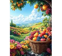 Panier de fruits dans la forêt magique 500 Pieces Casse-tête Expert Confirmé En Carton Anti-Déchirure Scène de conte de fées dessin animé Très Difficile Motif Complexe Décoration Murale Cadeau Anniver