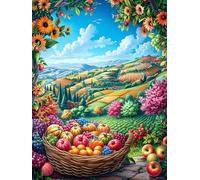 Panier de fruits dans la forêt magique 500 Pièces Puzzle Personne Âgée En Carton Épais Sans Déformation Scène de conte de fées dessin animé Facile Débutant Anti-Stress Thérapie Occupationnelle Petit P
