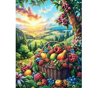Panier de Fruits dans la Prairie Fleurie 500 Pièces Puzzle Débutant en Carton sans Déformation Facile Apprentissage Anti-Stress Passe-Temps Idée Cadeau Saint Valentin Premium 500 PCS