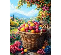 Panier de fruits dans un verger en fleurs 300 Pieces Casse-tête Débutant En Carton Haute Qualité Rêve magique de science-fiction Facile Apprentissage Loisir Créatif Décoration Murale Cadeau Saint Vale