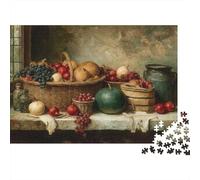 Panier de Fruits de Nature Morte Puzzle 1000 Éléments Famille Décoration Intérieure Puzzle Difficile Idée Cadeau Unique Écologique Papier Mat Anti-reflet 52x38cm/1000pcs