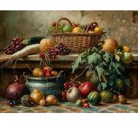 Panier de Fruits de Nature Morte Puzzles 300 Pièces pour Adultes Vision 3D Challenge Divertissant Créatif Famille Relaxation Art Décoration Moderne 300 PCS