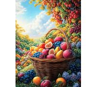 Panier de fruits débordant dans une prairie 500 Pièces Puzzle Personne Âgée En Carton Épais Sans Déformation Scène de conte de fées dessin animé Facile Débutant Anti-Stress Thérapie Occupationnelle Pe