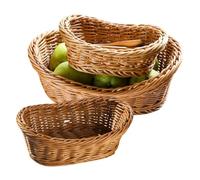 Panier de fruits tressé, panier de fruits ovale - 3x organisateurs alimentaires | Imitation panier rotin, boîte de rangement polyvalente pour fruits, légumes, pommes de terre, décorations de ferme
