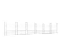 Panier de gabion en forme de U avec 7 colonnes en fer 740 x 20 x 150 cm, section de fil de 3,5 mm, pour jardin et aménagement paysager, mur de soutien en panier en pierre, robuste et durable