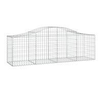 Panier de Gabion, Panier à Pierre Gabion Mur de Soutènement Clôture de Jardin arqué 200x50x60/80 cm Fer galvanisé