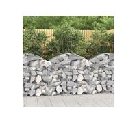 vidaXL Panier de gabion arqué – 100×30×80/100 cm – Fer galvanisé – Jardin/extérieur