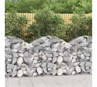 vidaXL Panier de gabion arqué – 100×30×80/100 cm – Fer galvanisé – Jardin/extérieur