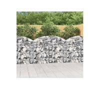 vidaXL Panier de gabions arqué 150x30x100/120 cm fer galvanisé