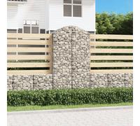 vidaXL Panier de gabions arqué – Cage à gabion pour jardin, fer galvanisé 100×50×180/200 cm