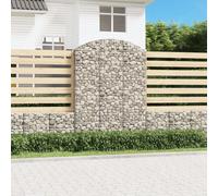 vidaXL Panier de gabions arqué 150x30x200/220 cm en fer galvanisé