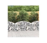 vidaXL Panier de gabions arqué 150×50×60/80 cm Fer galvanisé pour jardin extérieur