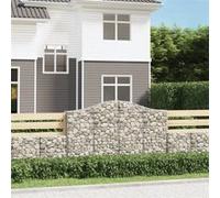 Panier de gabions arqué 200x30x120 140 cm Fer galvanisé Argenté G