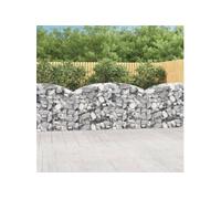 vidaXL Panier de gabion arqué pour pierre – Fer galvanisé – 200×50×100/120 cm