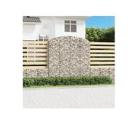vidaXL Panier de Gabions Arqué Cage à Gabion Mur de Gabion Panier à Pierre Gabion pour Pierre Jardin Patio Extérieur 200x30x200/220 cm Fer Galvanisé
