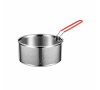 Panier de grande capacité pour barbecue en plein air, restaurant, cuisine, panier à frire en acier inoxydable rond en maille métallique