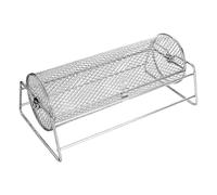 Panier de gril à roulettes, panier à grille avec filet en tube pour barbecue en acier inoxydable, panier à grille pour légumes avec rouleau pour crevettes, légumes, frites,