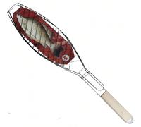 Panier de gril de poisson portable, panier de barbecue avec poignée de gril verrouillable pour ensemble de barbecue extérieur/intérieur, outils pour griller du poisson jusqu'à 18 pouces Empêchez les p
