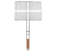Panier de gril peu profond, grille de grill verrouillable en acier inoxydable outil de grille de cuisson de feu de camp portable pour poisson légumes steak légumes viande de
