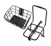 Panier de Guidon de vélo - Panier sans perçage, répartition du Poids, 34 x 26,5 x 18 x 15 cm - Porte-vélo Pliable en d'aluminium avec Support de Frein | Panier de vélo pour Homme