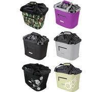 Panier de guidon Panier de vélo avant - amovible - pliable - Blue Bird - avec support Quick-Clip - 2ème support supplémentaire - volume env. 20 litres- convient pour eBike, choix:violetta + 2ème suppo