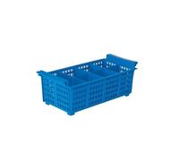Demi-Panier 8 Cases pour Couverts, 430mm x 205mm x 150mm, Bleu