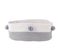Panier de lit à gratter pour Chat, Corde en Coton, Tricot à la Main, Look élégant, lit de Couchage pour Chat, Tapis à gratter pour la Maison et l'intérieur (Grise)