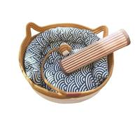 Panier de lit pour chat tissé, lit pour chat tissé en corde de coton | Nid de couchage pour petit chien et chat fait à la main avec queue de jouet, à gratter en forme de chaton en lin de coton n