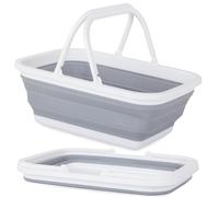 Panier de magasinage en silicone pliant avec des poignées 16L